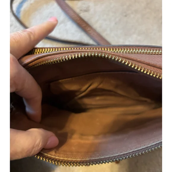 Fossil Sydney Fringe Crossbody Bag – Brown Pebbled Leather Boho Purse - Picture 3 of 8